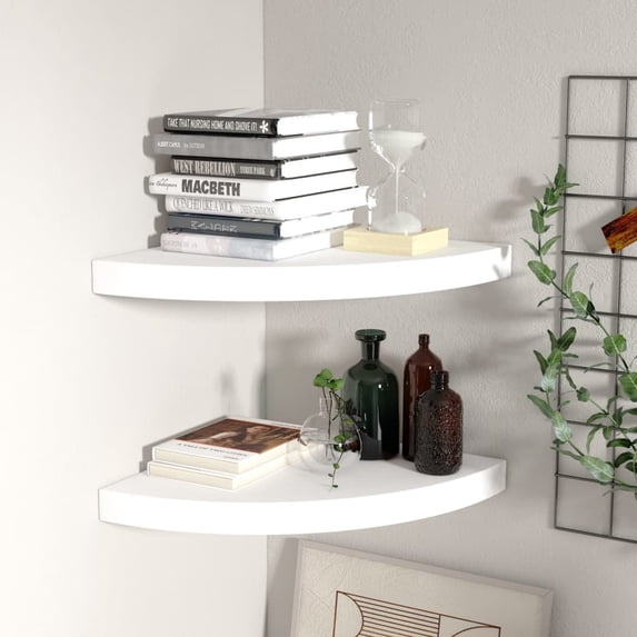 vidaXL Floating Corner Shelf Oak 9.8"x9.8"x1.5" MDF