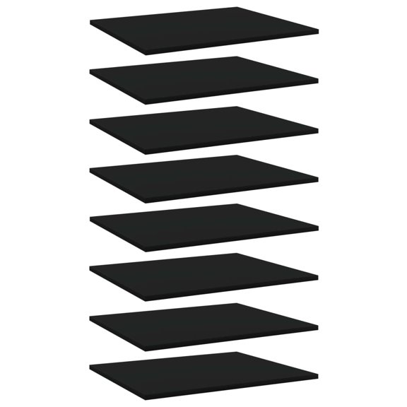 vidaXL Shelf Set of 8 Black Engineered Wood Standard Simple Shelf