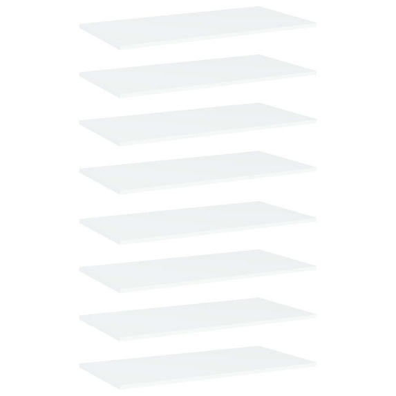 vidaXL Bookshelf Boards 8 pcs White 31.5"x15.7"x0.6" Engineered Wood