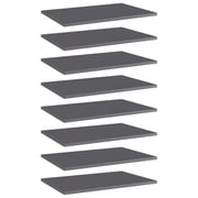vidaXL 15.7 in x 23.6" Stainless Steel Floating Shelves 8 Count