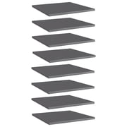 vidaXL Bookshelf Boards 8 pcs High Gloss Gray 15.7"x15.7"x0.6" Engineered Wood