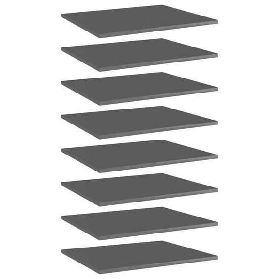vidaXL Shelf Set of 8 High gloss gray Engineered wood 23.6x19.7x0.6 in