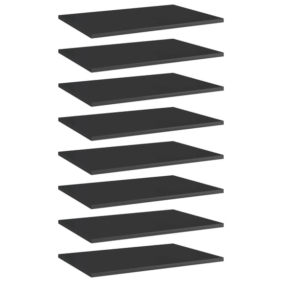 vidaXL Shelf Set of 8 High Gloss Black Engineered wood Medium