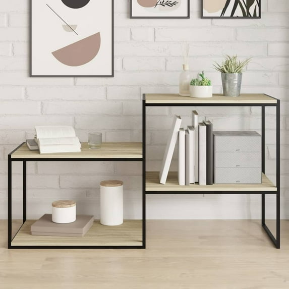 vidaXL Sonoma Oak Engineered Wood Storage Shelf Set of 8 23.6"x19.7"x0.6"