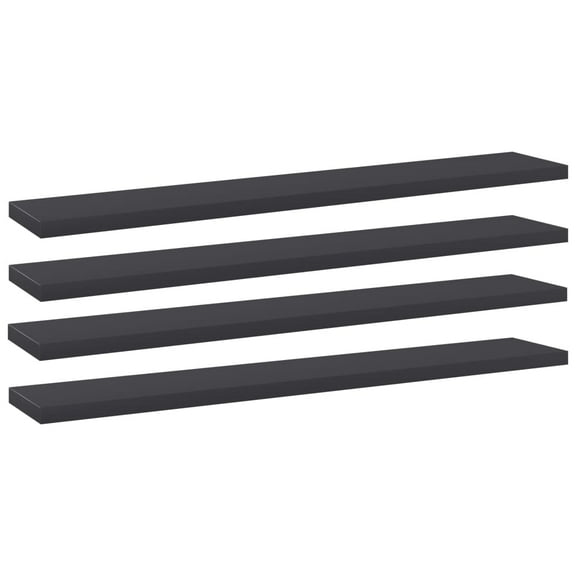 vidaXL 3.9 in x 23.6 in Grey Engineered Wood Floating Shelves (4 Count)