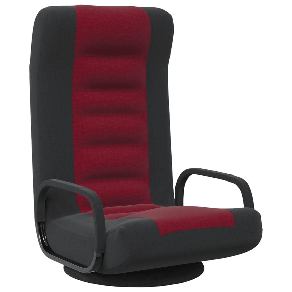 Black and Wine Red Foam Swivel Barrel Floor Chair