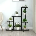 thumbnail image 1 of vidaXL Flower Stand with Wheel 37.2"x9.8"x36.4" Black Metal, 1 of 6