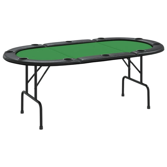vidaXL Foldable 10 Players Poker Table, Blue/Green
