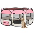 thumbnail image 1 of vidaXL Foldable Dog Playpen with Carrying Bag Black 57.1"x57.1"x24", 1 of 11