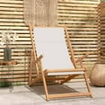 thumbnail image 1 of vidaXL Folding Beach Chair Solid Wood Teak Cream, 1 of 60