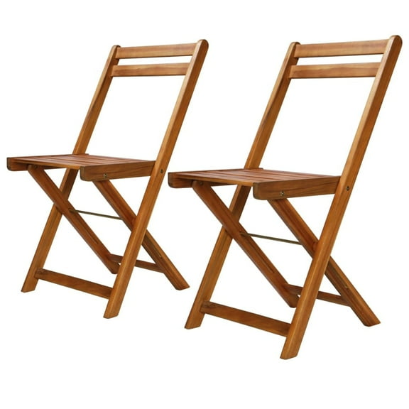 vidaXL Folding Bistro Chairs Outdoor Patio Dining Furniture Solid Wood Acacia