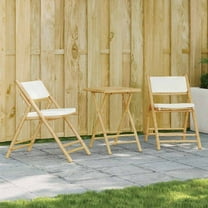 vidaXL Folding Bistro set with Cushions Outdoor Garden Furniture 3 Piece Bamboo