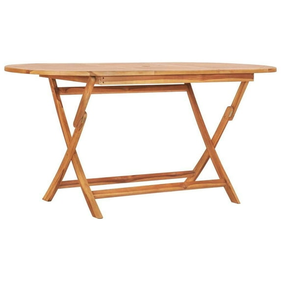 vidaXL Folding Patio Table 62.9"x31.4"x29.5" Solid Teak Wood
