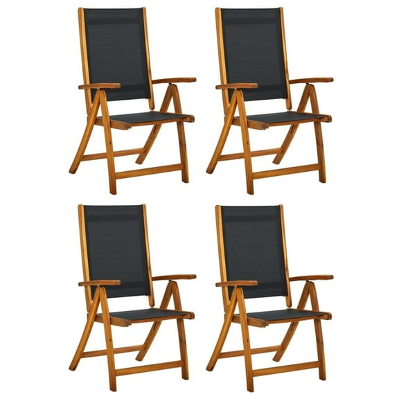 vidaXL Folding Patio Chairs 4 pcs Solid Wood Acacia and Textilene