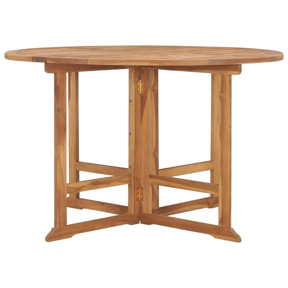 vidaXL Folding Patio Dining Table Ø43.3"x29.5" Solid Wood Teak