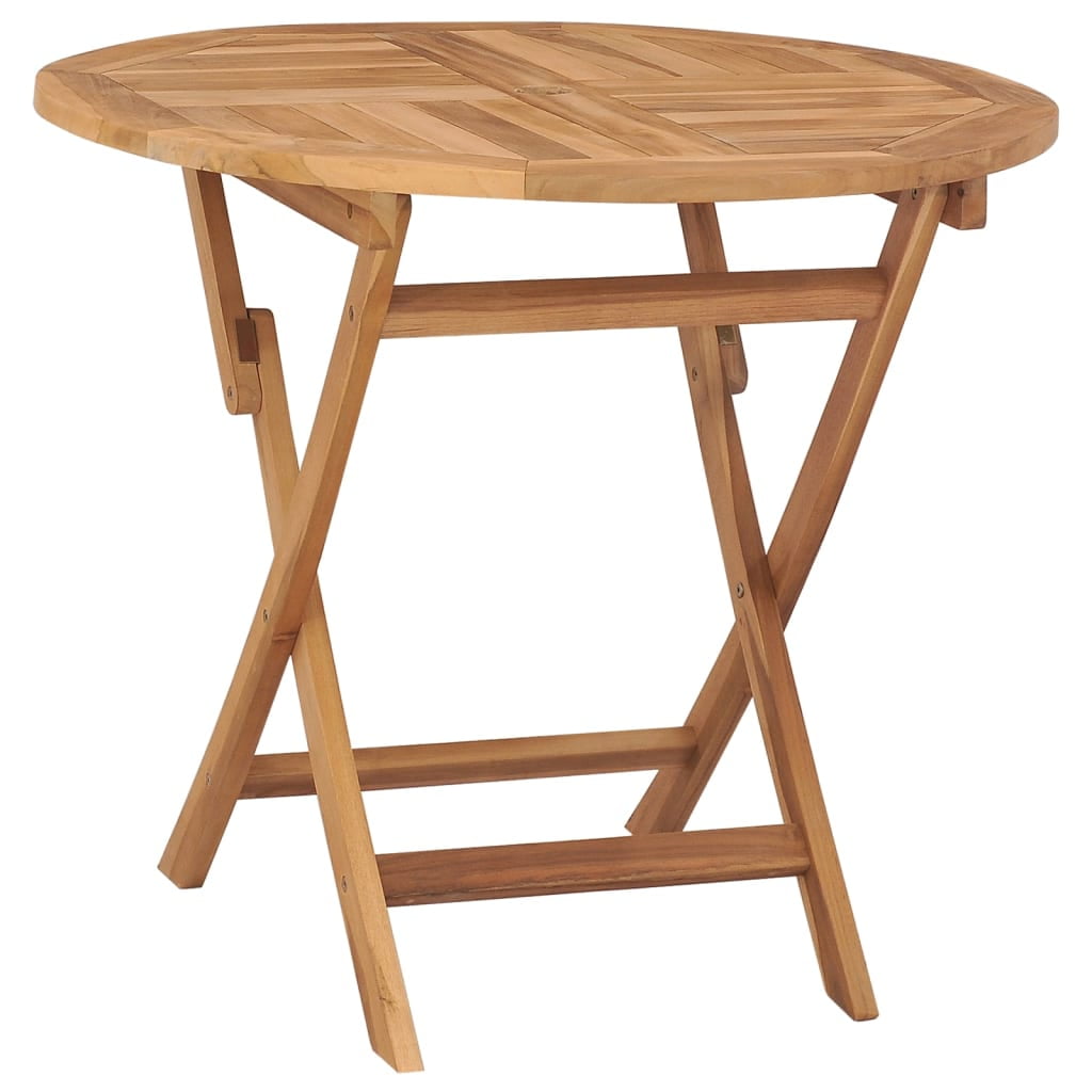 Teakwood 33.5" Round Folding Outdoor Patio Table