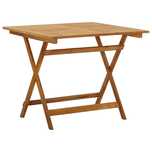 vidaXL Garden Table Natural Solid Acacia wood Medium Foldable