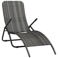 thumbnail image 1 of vidaXL Folding Sun Lounger Poly Rattan Gray, 1 of 6
