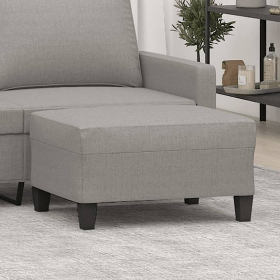 vidaXL Footstool Light Gray 27.6"x21.7"x16.1" Fabric