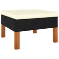thumbnail image 1 of vidaXL Footstool Poly Rattan and Solid Eucalyptus Wood, 1 of 5