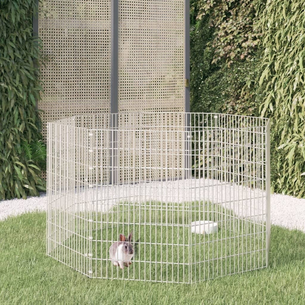 Galvanized Iron 8-Panel Free Range Animal Enclosure