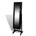 thumbnail image 1 of vidaXL Free Standing Jewelry Cabinet with Mirror Black, 1 of 7