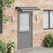 vidaXL Door Canopy Black Polycarbonate, ABS, Aluminum 47.2 x 29.5 in