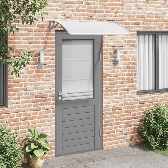 vidaXL Door Canopy Grey and Transparent Polycarbonate, ABS, Aluminum
