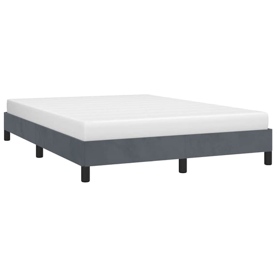 vidaXL Full Bed Frame, Velvet Upholstered Platform Bed Frame, Dark Gray, No Mattress