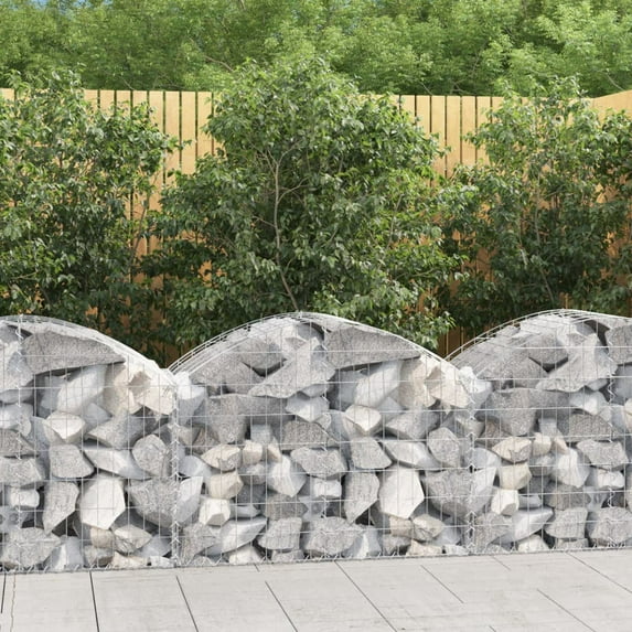 vidaXL Gabion Basket Arched Gabion Basket Planter for Flower Galvanized Iron
