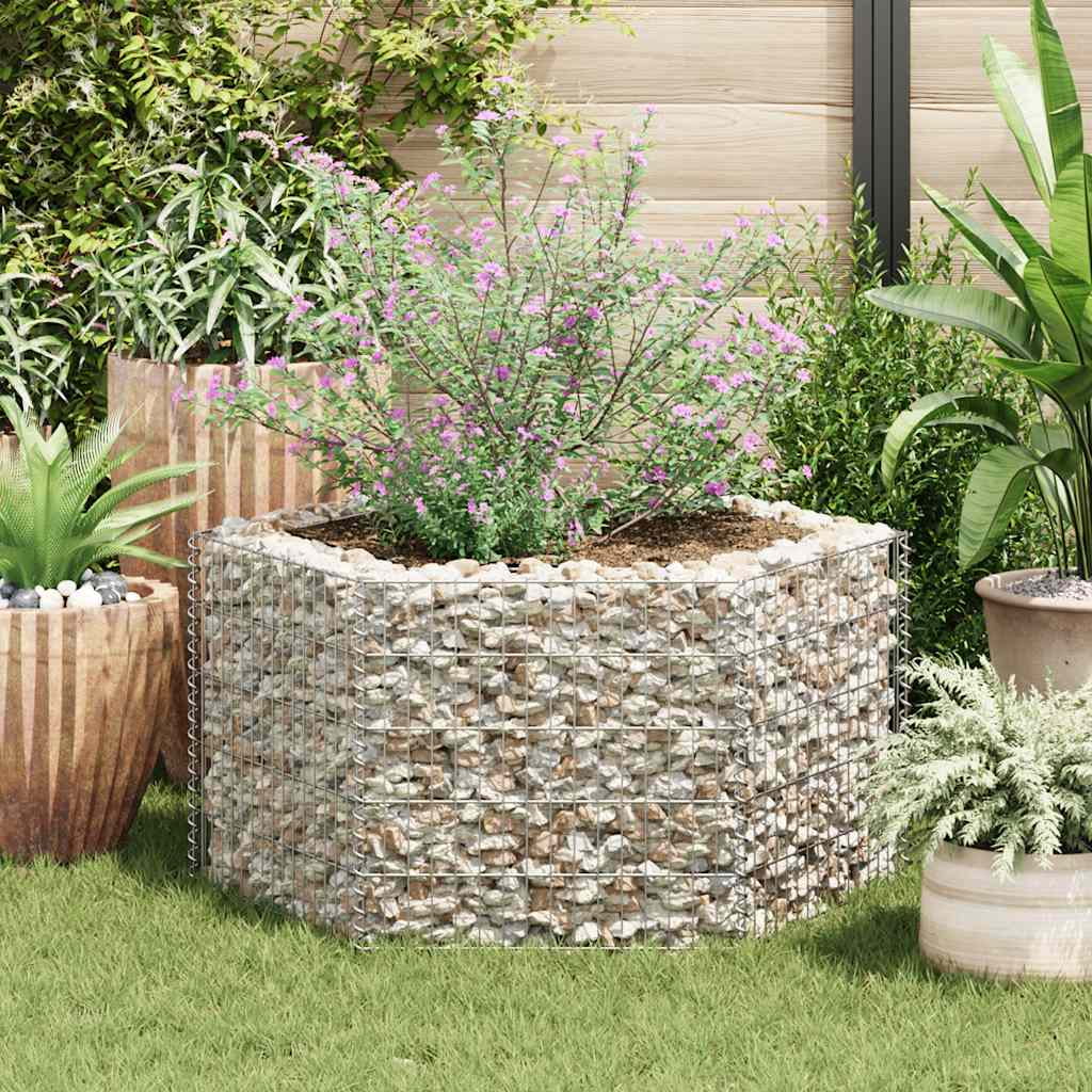 Hexagonal Silver Galvanized Steel Gabion Raised Garden Bed