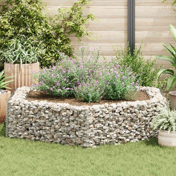 vidaXL Gabion Basket Hexagonal, Gabion Raised Bed for Garden, High Load Capacity, 78.7"x68.1"x15.7"