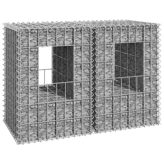 vidaXL Gabion Basket Posts 2 pcs 15.7"x15.7"x23.6" Iron