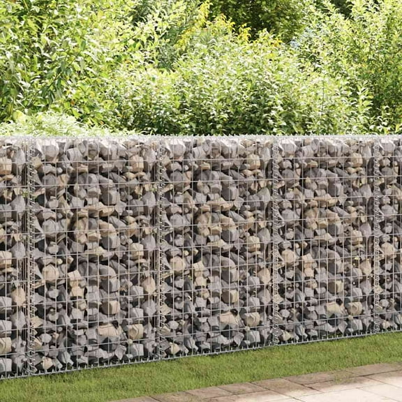 vidaXL Gabion Basket Steel Garden Outdoor Wall Wire Fence Cage Multi Sizes