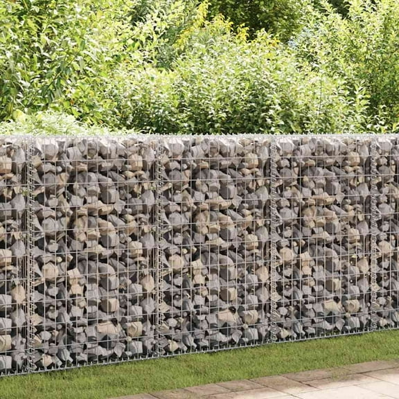 vidaXL Gabion Basket Steel Garden Outdoor Wall Wire Fence Cage Multi Sizes