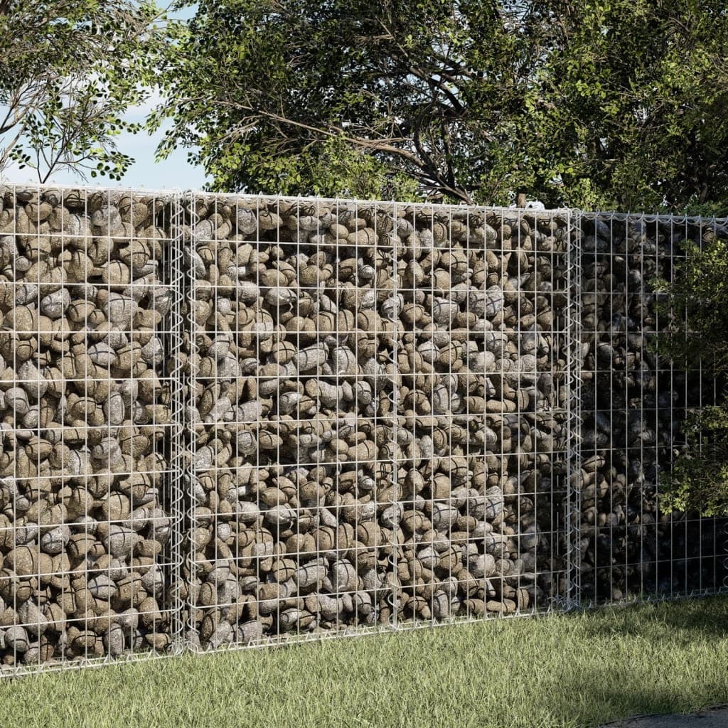 Large Silver Galvanized Iron Gabion Basket with Cover