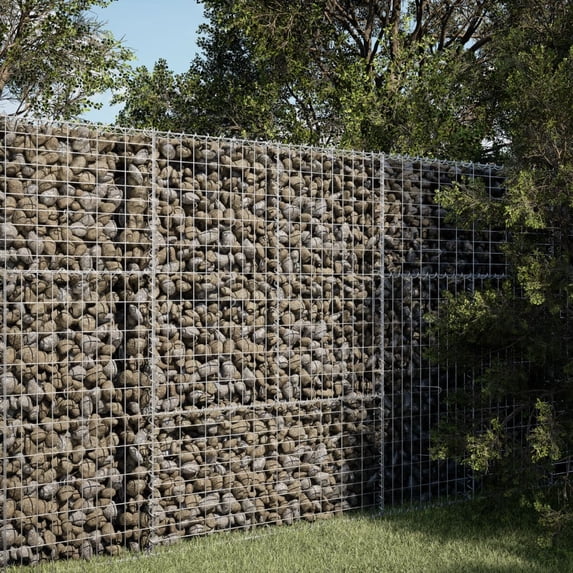 vidaXL Gabion Basket with Cover 39.4"x19.7"x39.4" Galvanized Iron