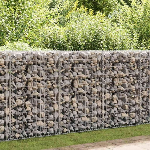 vidaXL Gabion Basket with Lids, Galvanized Steel Gabion Wall, High Load Capacity, 59.1"x23.6"x39.4"