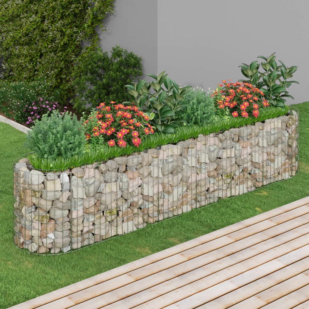 VidaXL Large Galvanized Iron Gabion Raised Bed