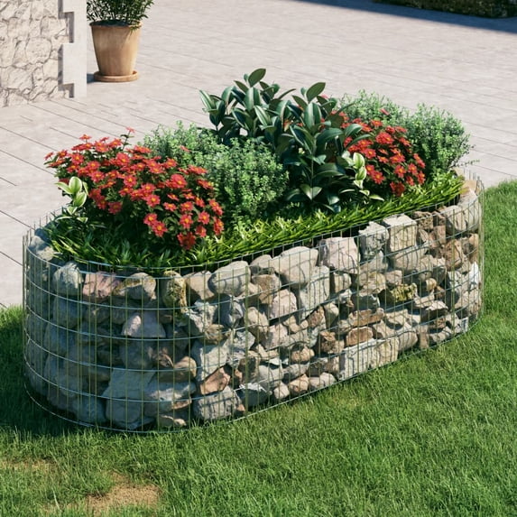 vidaXL Gabion Raised Bed Galvanized Iron 78.7"x39.4"x19.7"