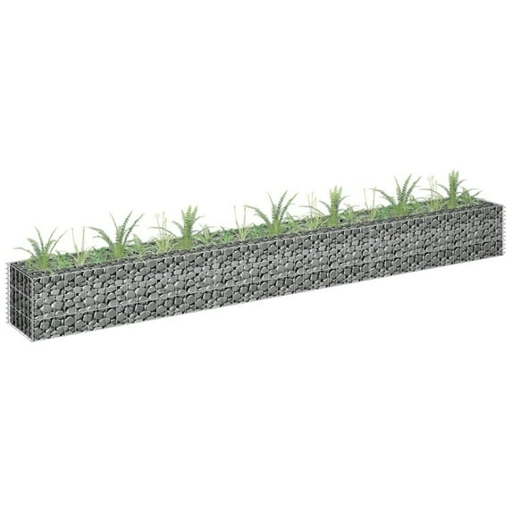 vidaXL Gabion Raised Bed Galvanized Steel 106.3"x11.8"x11.8"
