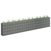 vidaXL Gabion Raised Bed Galvanized Steel 141.7"x11.8"x3.9"