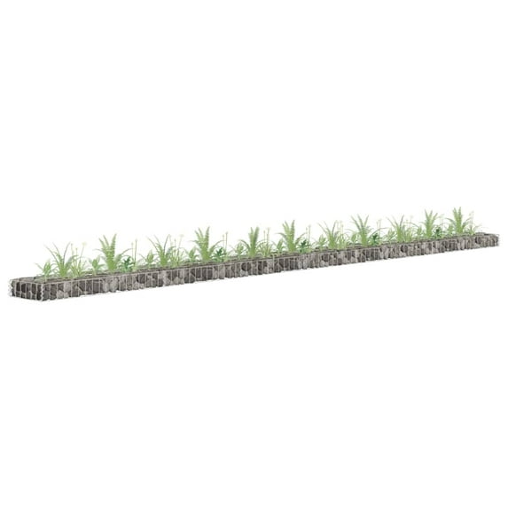 vidaXL Gabion Raised Bed Galvanized Steel 177.2"x11.8"x3.9"