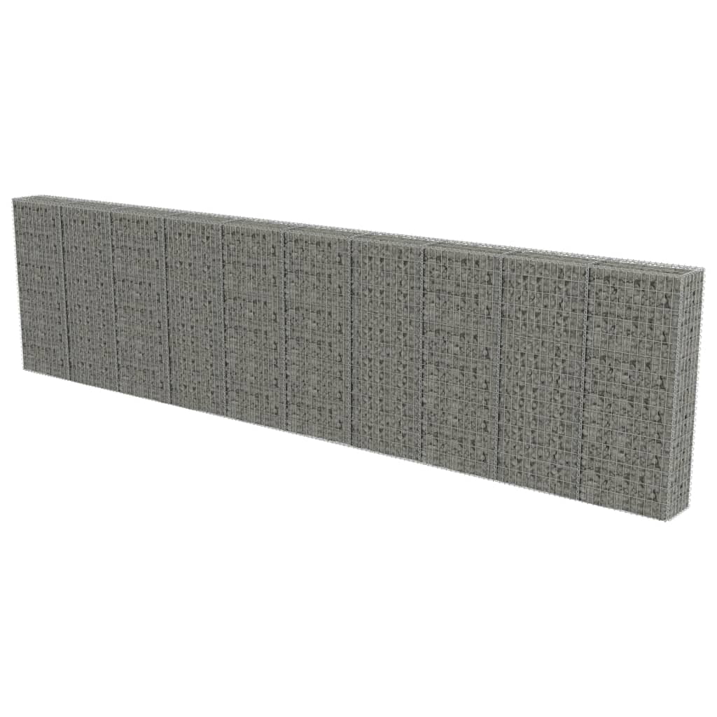 vidaXL Gabion Wall Gabion Basket Post Gabion Wall with Covers