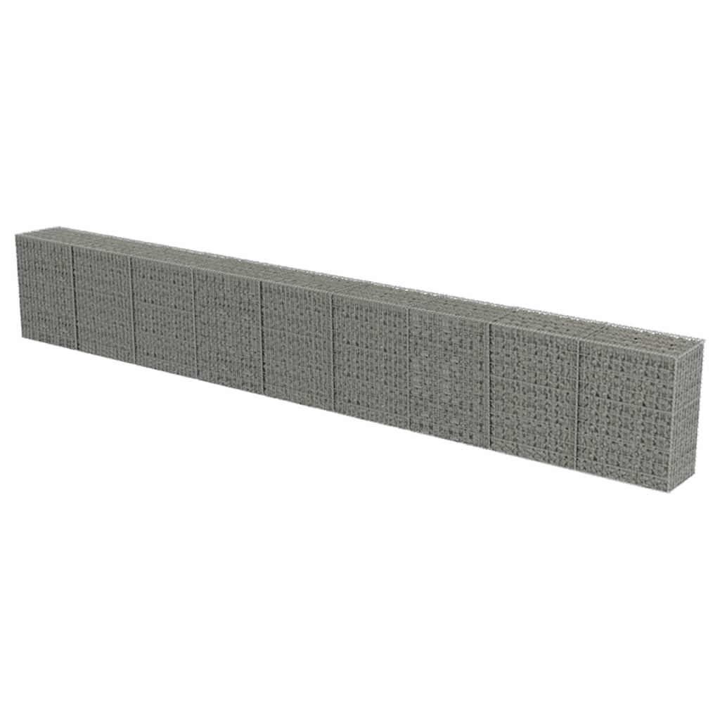 vidaXL Gabion Wall Gabion Basket Post Gabion Wall with Covers