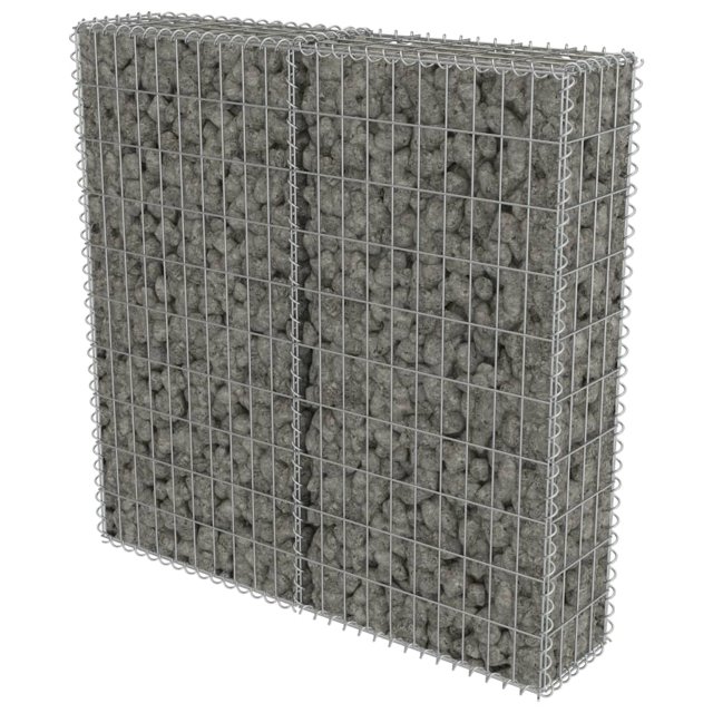 vidaXL Gabion Wall Gabion Basket Post Gabion Wall with Covers