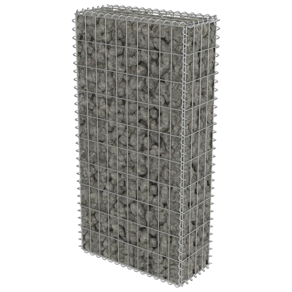 vidaXL Gabion Wall Gabion Basket Post Gabion Wall with Covers