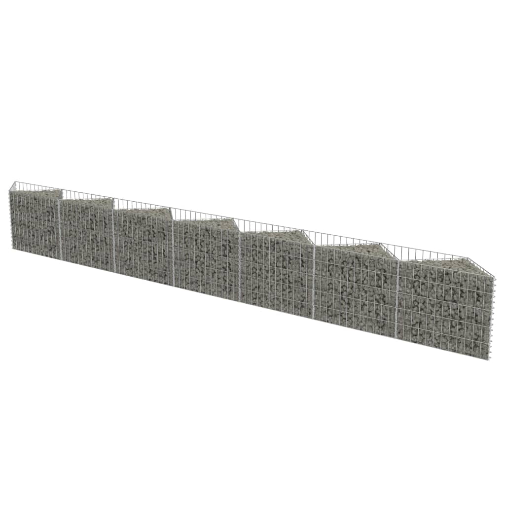 vidaXL Gabion Wall Outdoor Gabion Basket Post Rockstone Wall