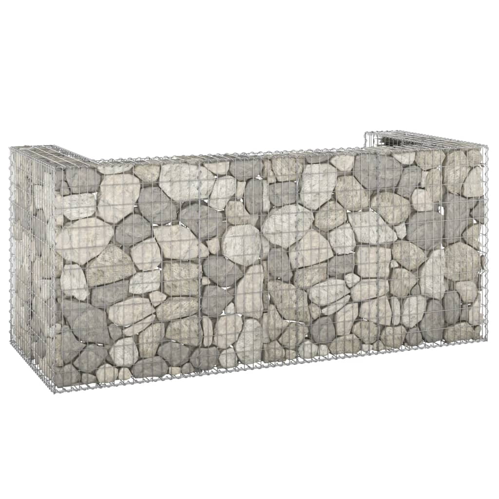 Large Gray Galvanized Steel Gabion Wall for Garbage Bins