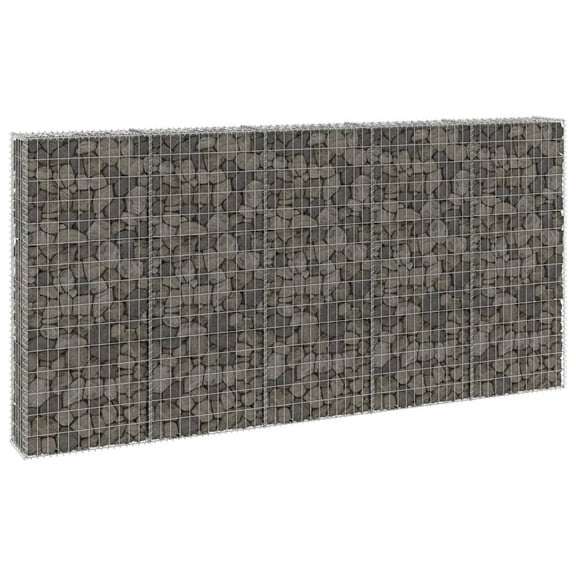 vidaXL Gabion Wall with Covers Galvanised Steel 118.1x11.8x59.1"